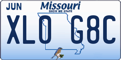 MO license plate XL0G8C