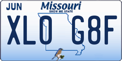 MO license plate XL0G8F