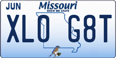 MO license plate XL0G8T