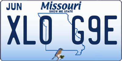 MO license plate XL0G9E
