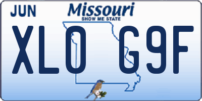 MO license plate XL0G9F