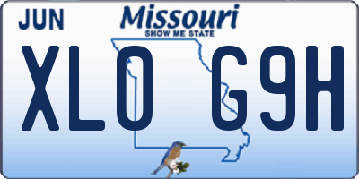 MO license plate XL0G9H