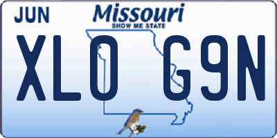 MO license plate XL0G9N