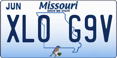 MO license plate XL0G9V