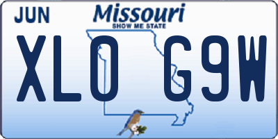 MO license plate XL0G9W