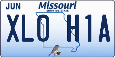 MO license plate XL0H1A
