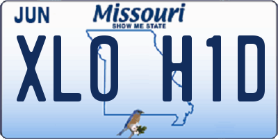 MO license plate XL0H1D