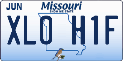 MO license plate XL0H1F