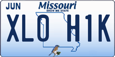 MO license plate XL0H1K