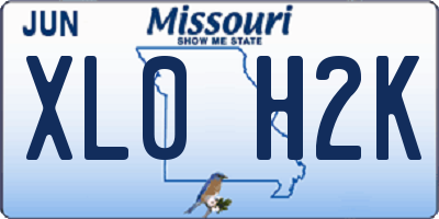 MO license plate XL0H2K
