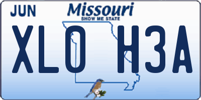MO license plate XL0H3A