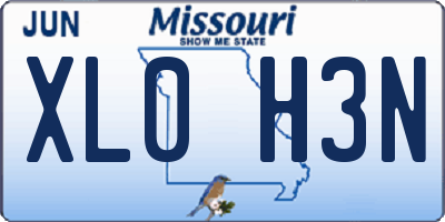 MO license plate XL0H3N