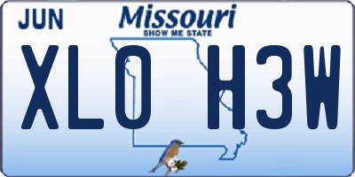 MO license plate XL0H3W