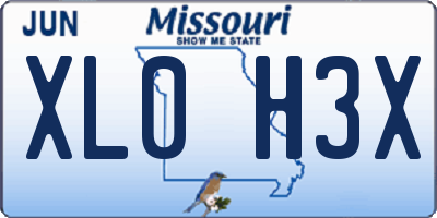 MO license plate XL0H3X