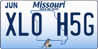 MO license plate XL0H5G