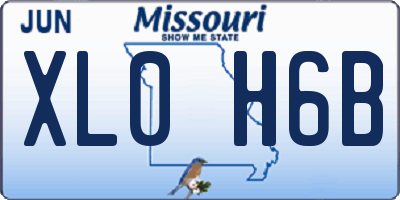 MO license plate XL0H6B