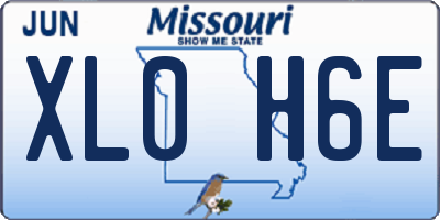 MO license plate XL0H6E