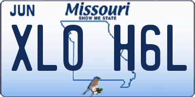 MO license plate XL0H6L