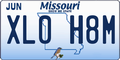 MO license plate XL0H8M