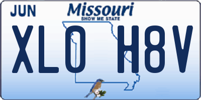 MO license plate XL0H8V