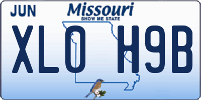 MO license plate XL0H9B