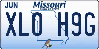 MO license plate XL0H9G