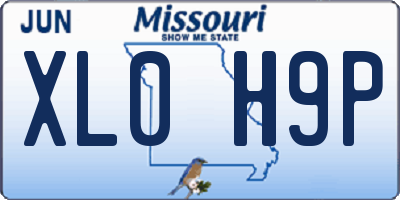 MO license plate XL0H9P