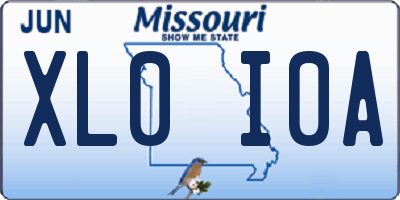 MO license plate XL0I0A
