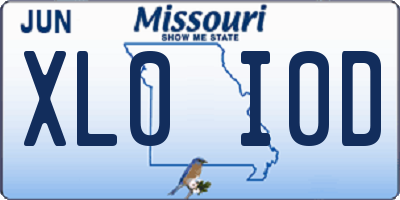 MO license plate XL0I0D