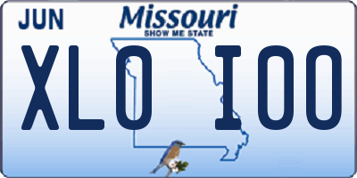 MO license plate XL0I0O