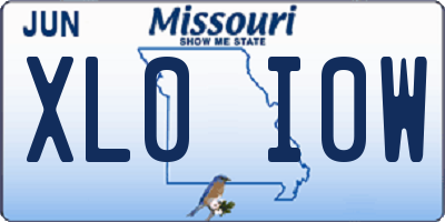 MO license plate XL0I0W