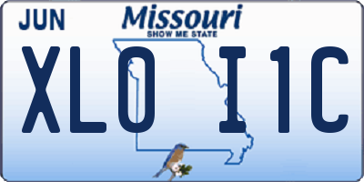 MO license plate XL0I1C
