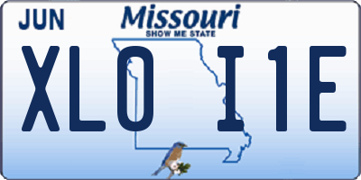 MO license plate XL0I1E