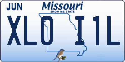 MO license plate XL0I1L