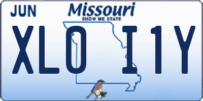 MO license plate XL0I1Y