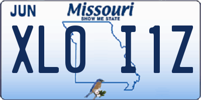 MO license plate XL0I1Z