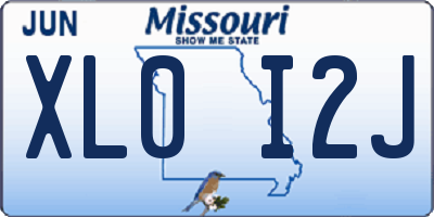 MO license plate XL0I2J