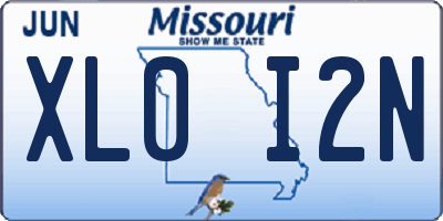 MO license plate XL0I2N