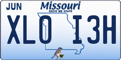 MO license plate XL0I3H