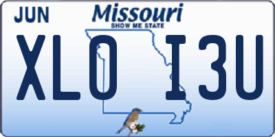 MO license plate XL0I3U