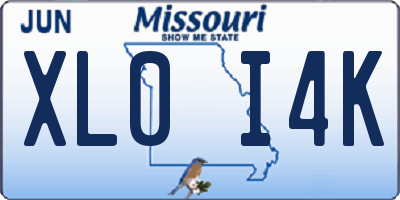 MO license plate XL0I4K