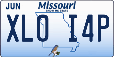 MO license plate XL0I4P