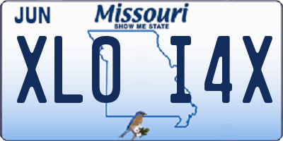 MO license plate XL0I4X