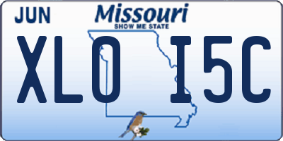 MO license plate XL0I5C