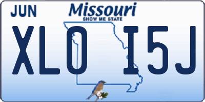 MO license plate XL0I5J
