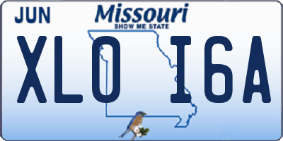 MO license plate XL0I6A