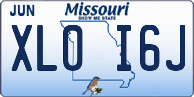 MO license plate XL0I6J