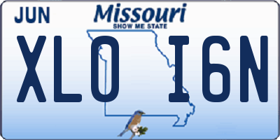 MO license plate XL0I6N
