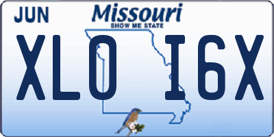 MO license plate XL0I6X