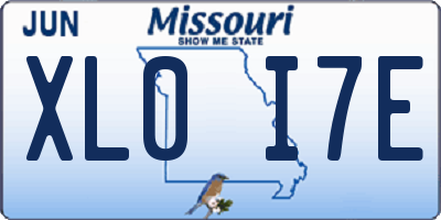 MO license plate XL0I7E
